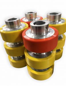 Polyurethane hubbed drive rollers